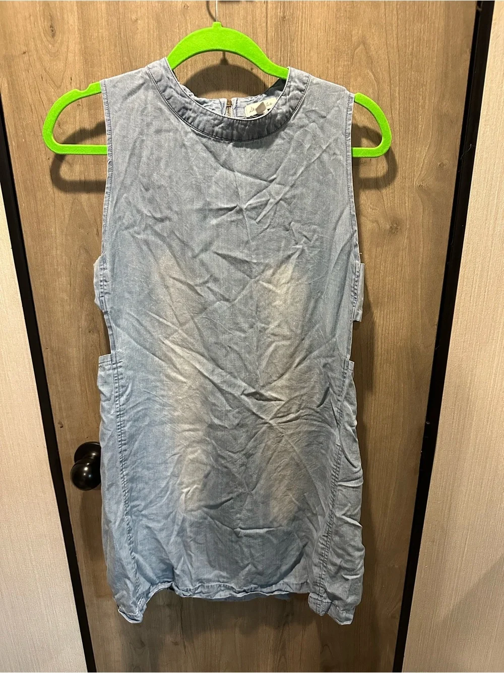 Skylar + Jade Blue Chambray Cutout Shift Dress Size M